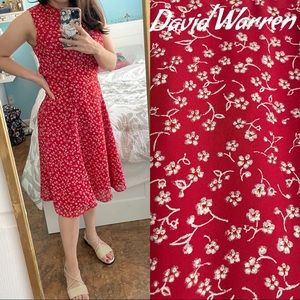 90s Vintage David Warren floral Dress, Size 8